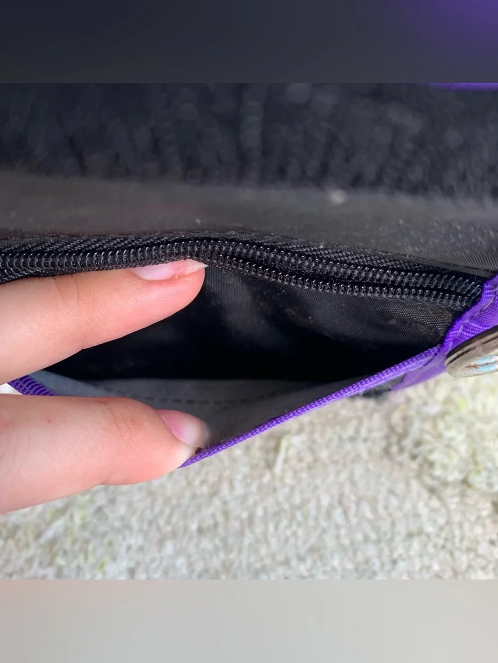 Vintage Parrot Jungle Island Miami FL Purple Nylon Tri-Fold Wallet Keychain